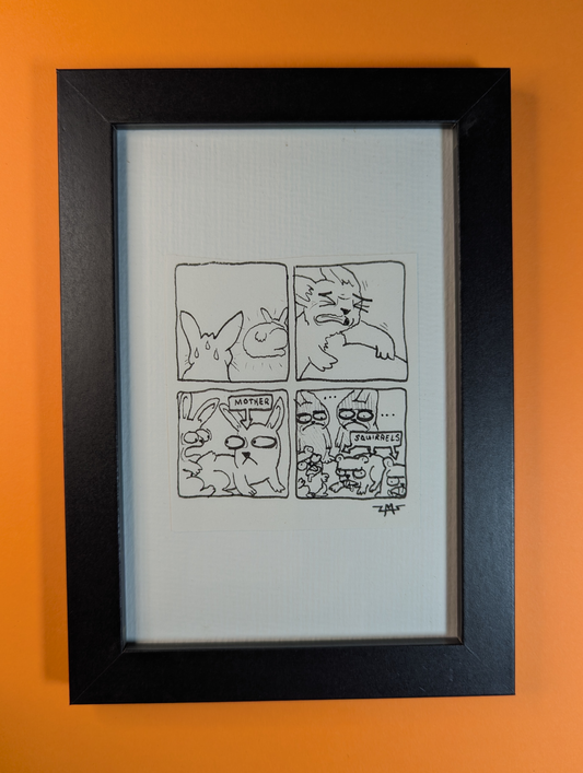 Squirrels Original Comic 4" x 6"