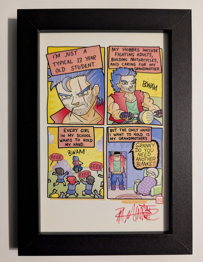 "Anime Protagonist" 4x6 Signed Framed Print