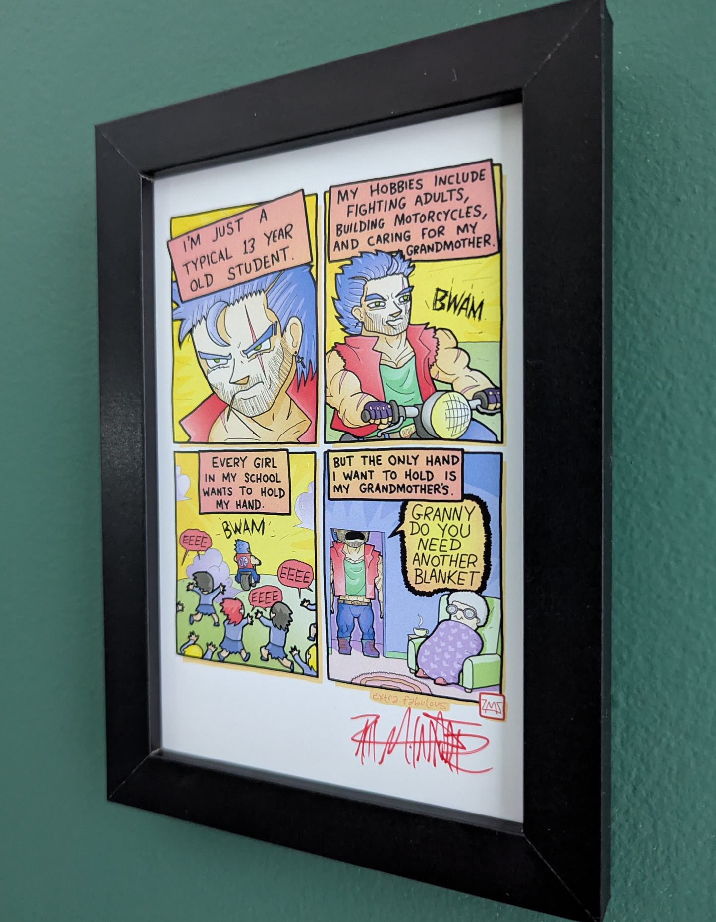 "Anime Protagonist" 4x6 Signed Framed Print