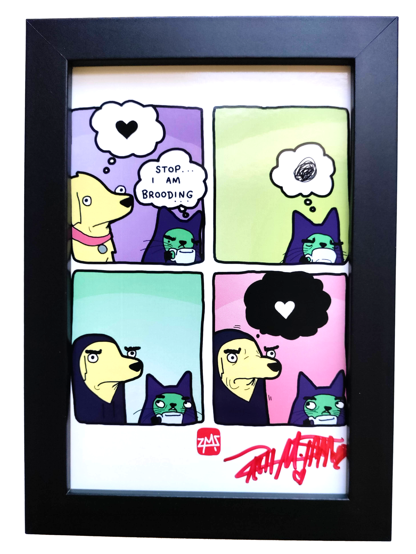 "Brooding" 4x6 Signed Framed Print