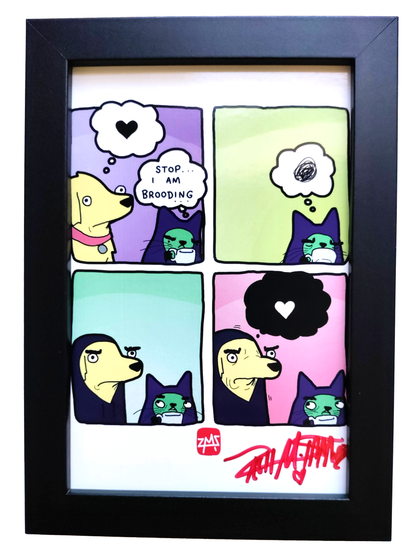 "Brooding" 4x6 Signed Framed Print