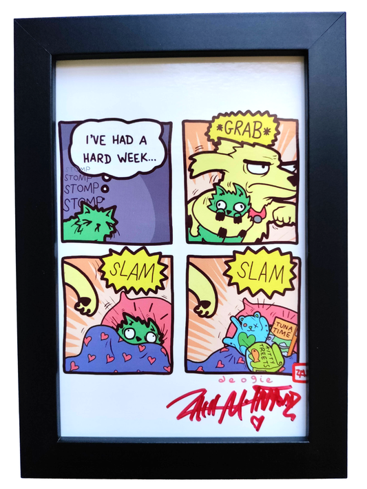 "Hard Week" 4x6 Signed Framed Print