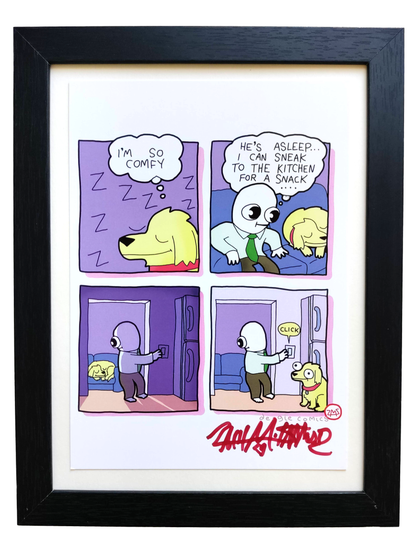 "I'm So Comfy" 5x7 Signed Framed Print