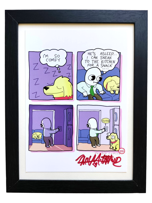 "I'm So Comfy" 5x7 Signed Framed Print