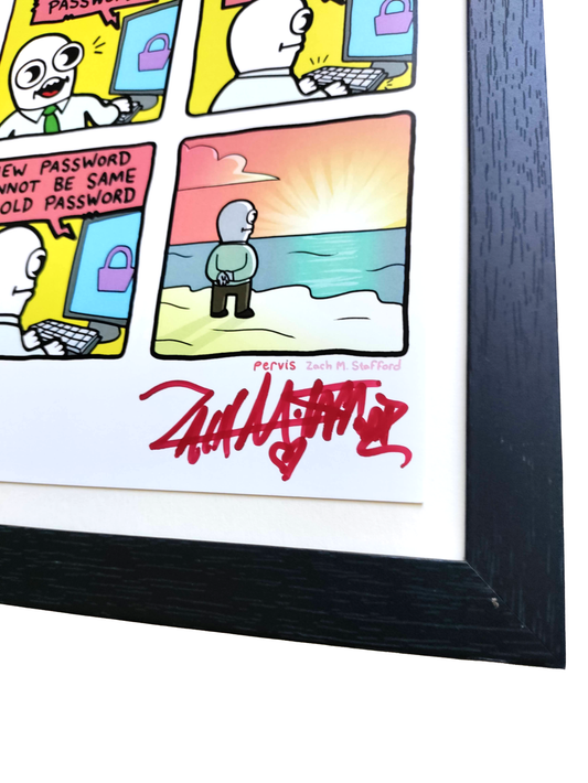 "Incorrect Password" 5x7 Signed Framed Print