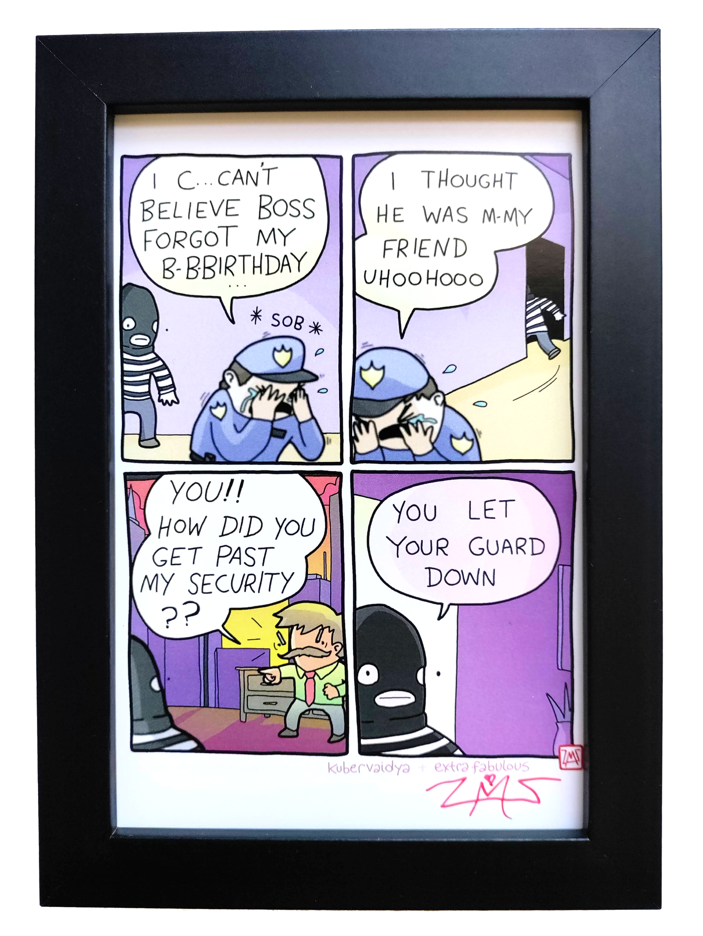 "Let Your Guard Down" 4x6 Signed Framed Print