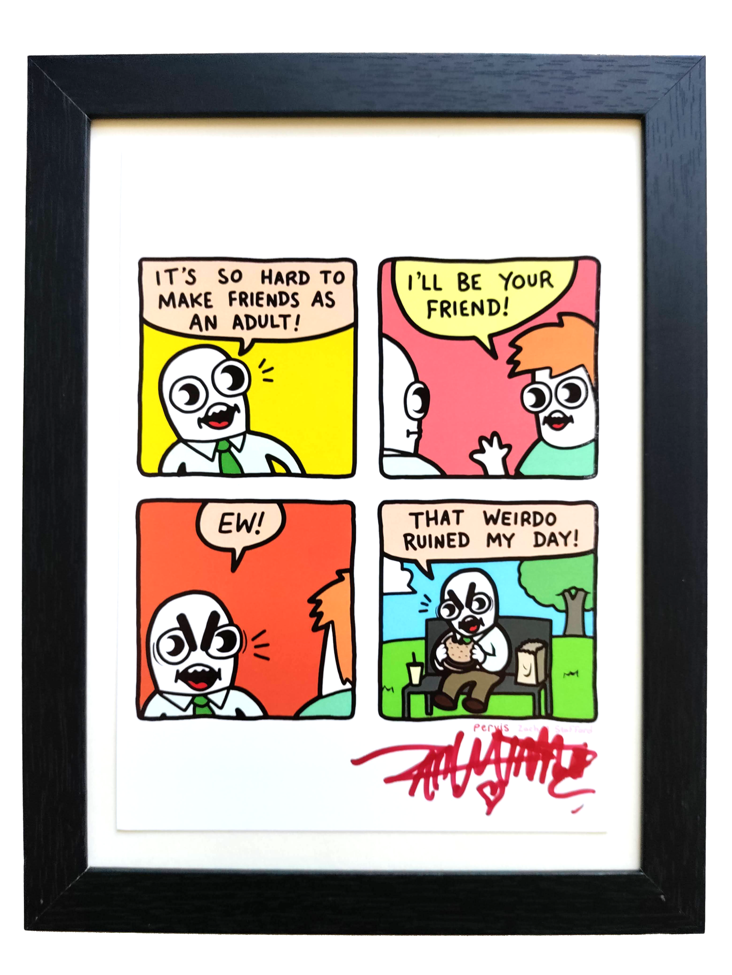 "Making Friends" 5x7 Signed Framed Print