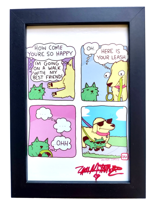 "Best Friend Walk" 4x6 Signed Framed Print