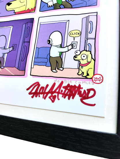 "I'm So Comfy" 5x7 Signed Framed Print