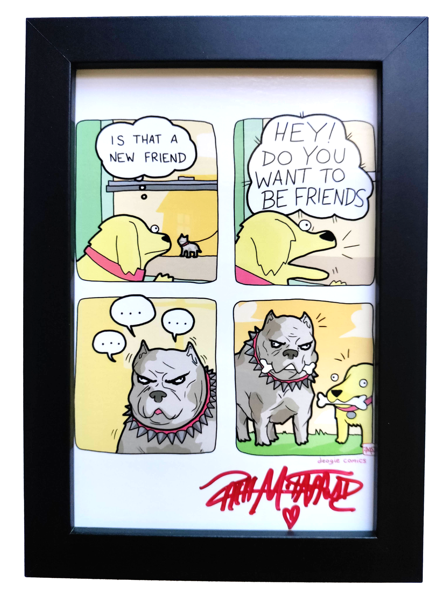 "New Friend" 4x6 Signed Framed Print