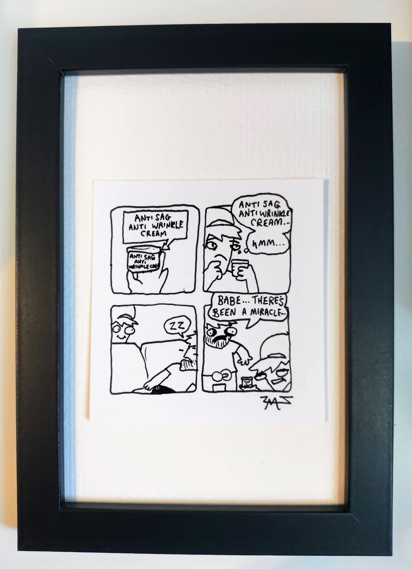 “Anti Wrinkle Cream” Unleaded Original Comic 4” x 6”