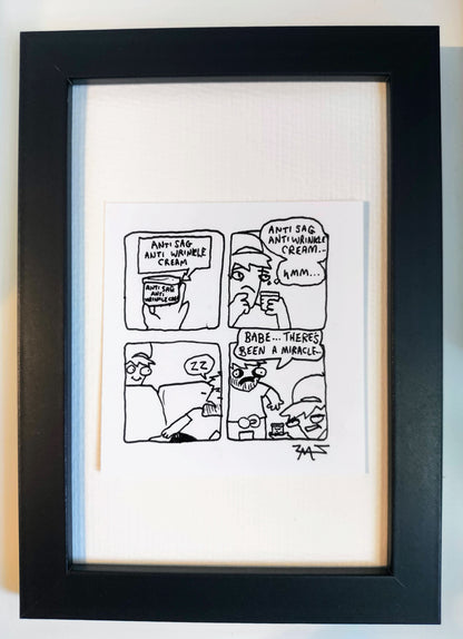 “Anti Wrinkle Cream” Unleaded Original Comic 4” x 6”