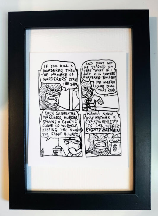 “Batmen” Unleaded Original Comic 4” x 6”
