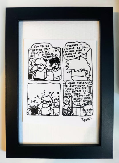“Bullies” Unleaded Original Comic 4” x 6”
