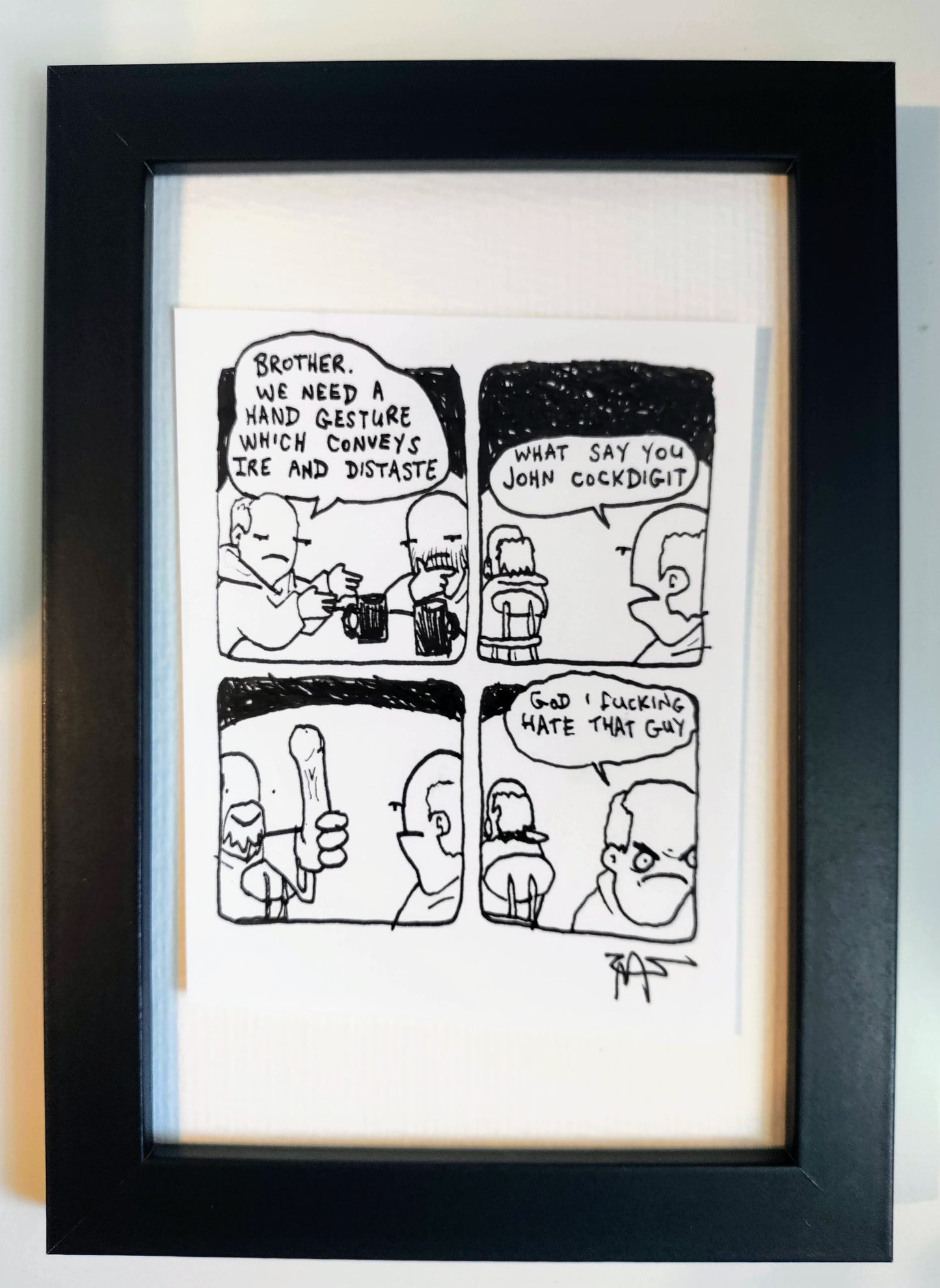 “Cockdigit” Unleaded Original Comic 4” x 6”