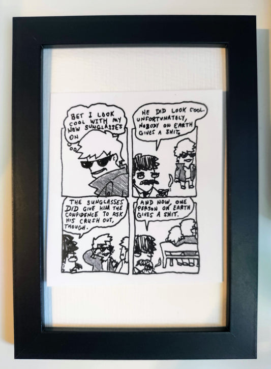 “Cool Sunglasses” Unleaded Original Comic 4” x 6”
