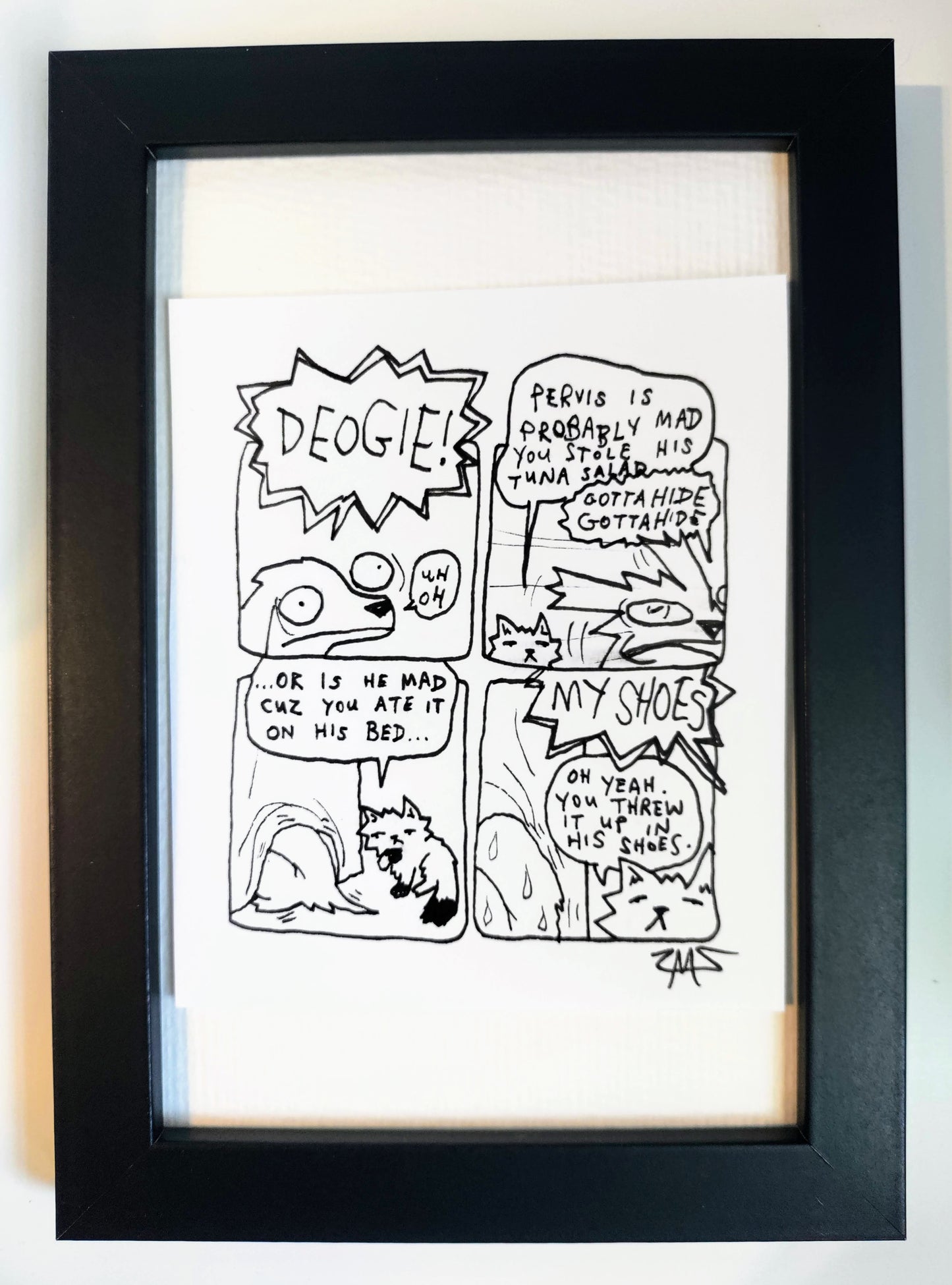 “Deogie Uh Oh” Unleaded Original Comic 4” x 6”