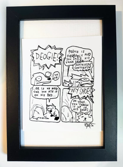 “Deogie Uh Oh” Unleaded Original Comic 4” x 6”