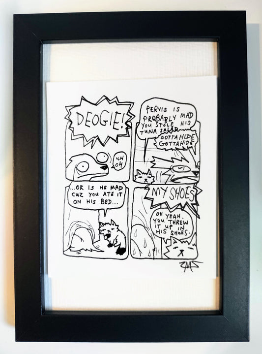 “Deogie Uh Oh” Unleaded Original Comic 4” x 6”