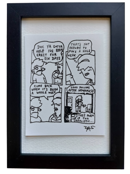"Erect For Days" Shitty Original Comic 4" x 6"