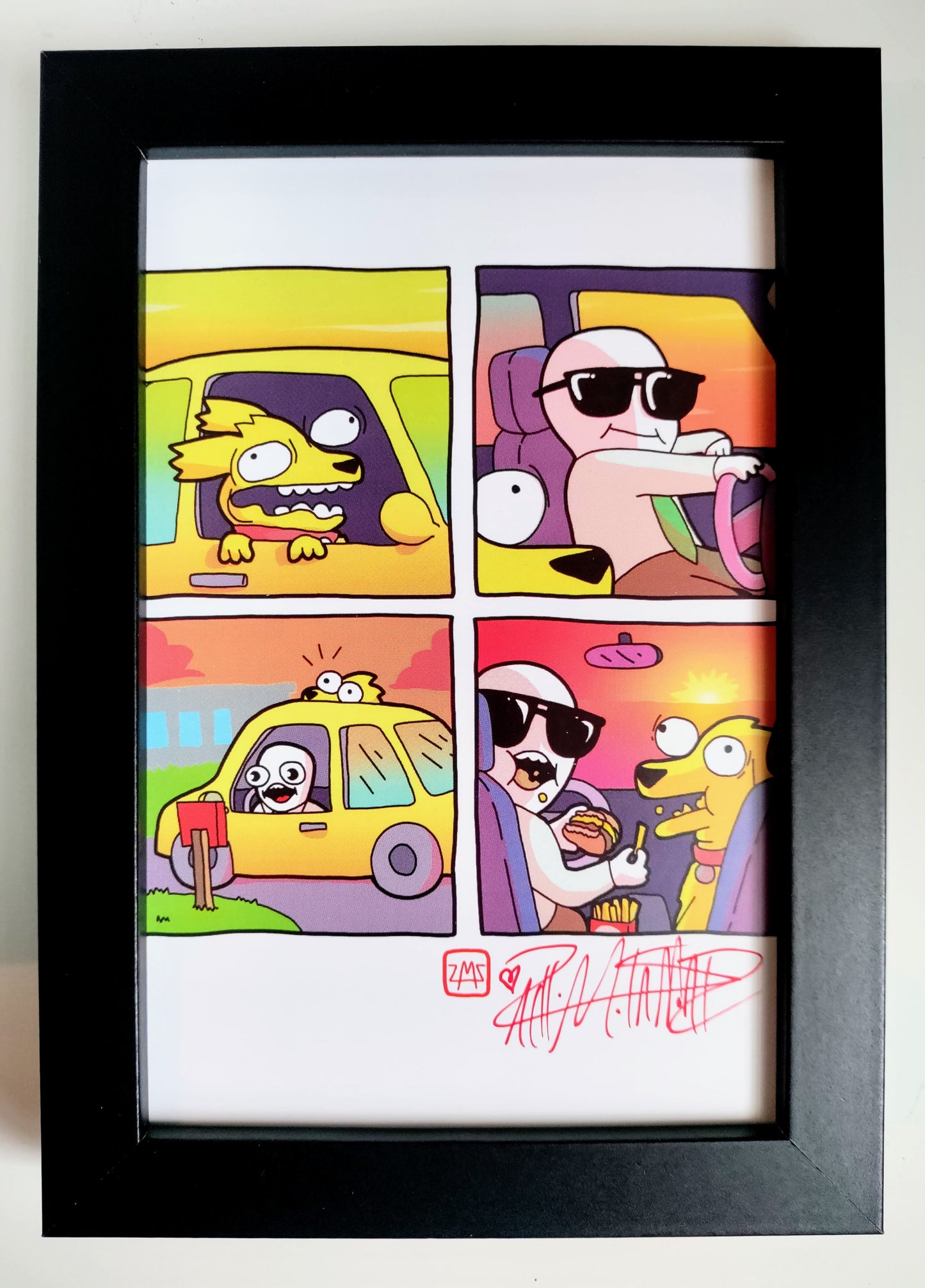 "Evening Ride" 4x6 Signed Framed Print