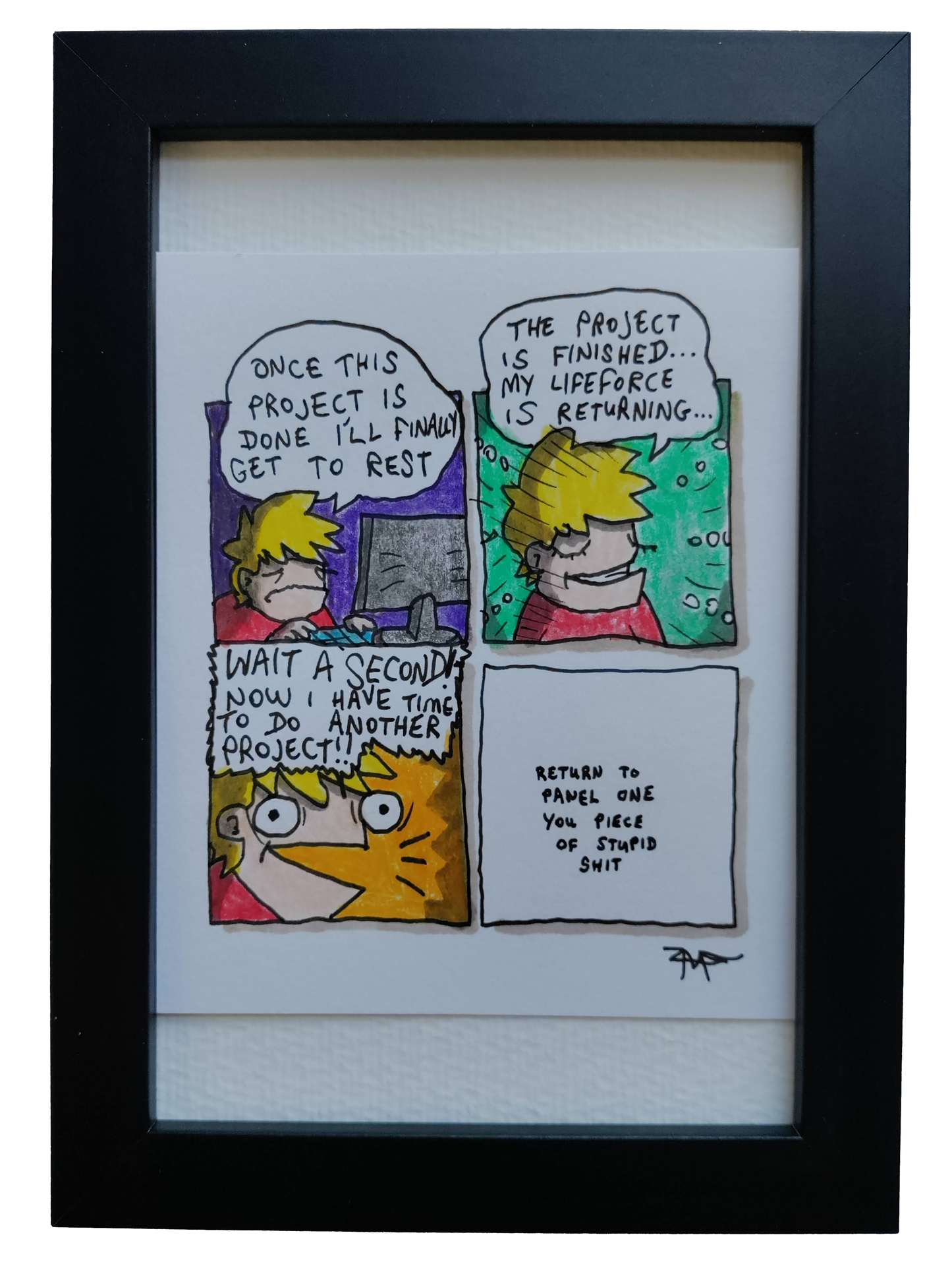 “Finally Rest” Non-Shitty Original Comic 4” x 6”