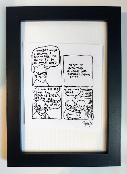 “Good Billionaire” Unleaded Original Comic 4” x 6”