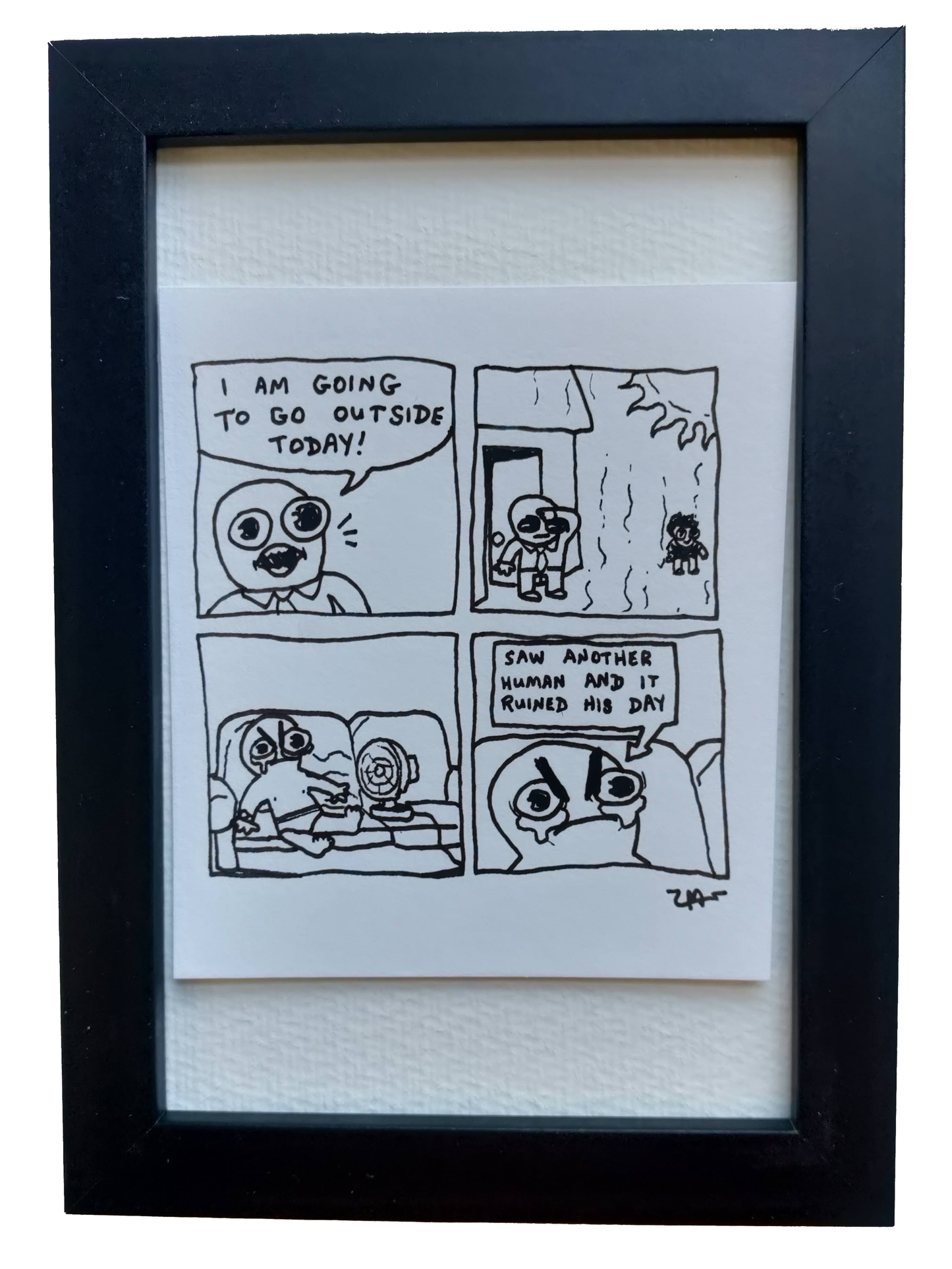 "Go Outside" Shitty Original Comic 4" x 6"