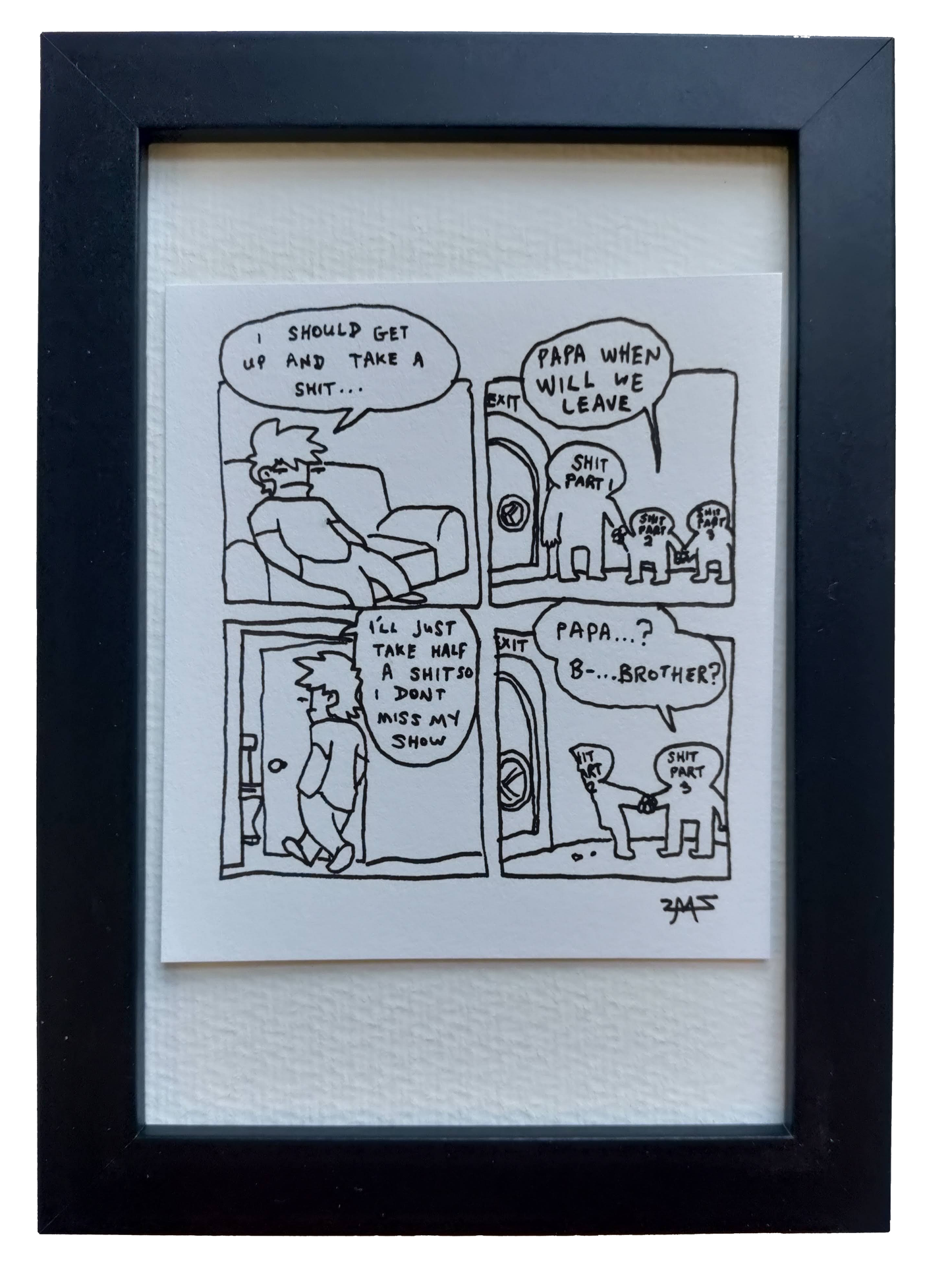 "Half a Shit" Shitty Original Comic 4" x 6"