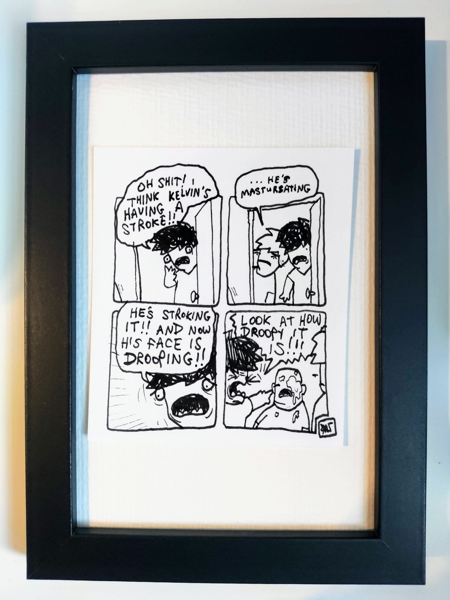 “Havin' a Stroke” Unleaded Original Comic 4” x 6”