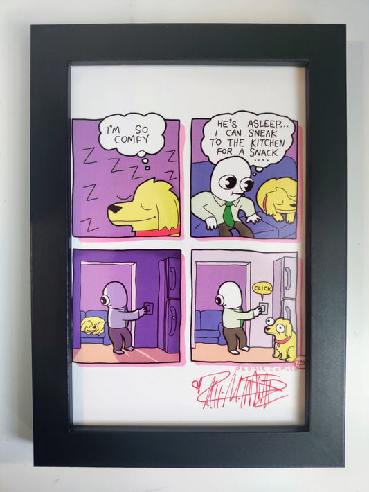"I'm So Comfy" Signed Framed Print