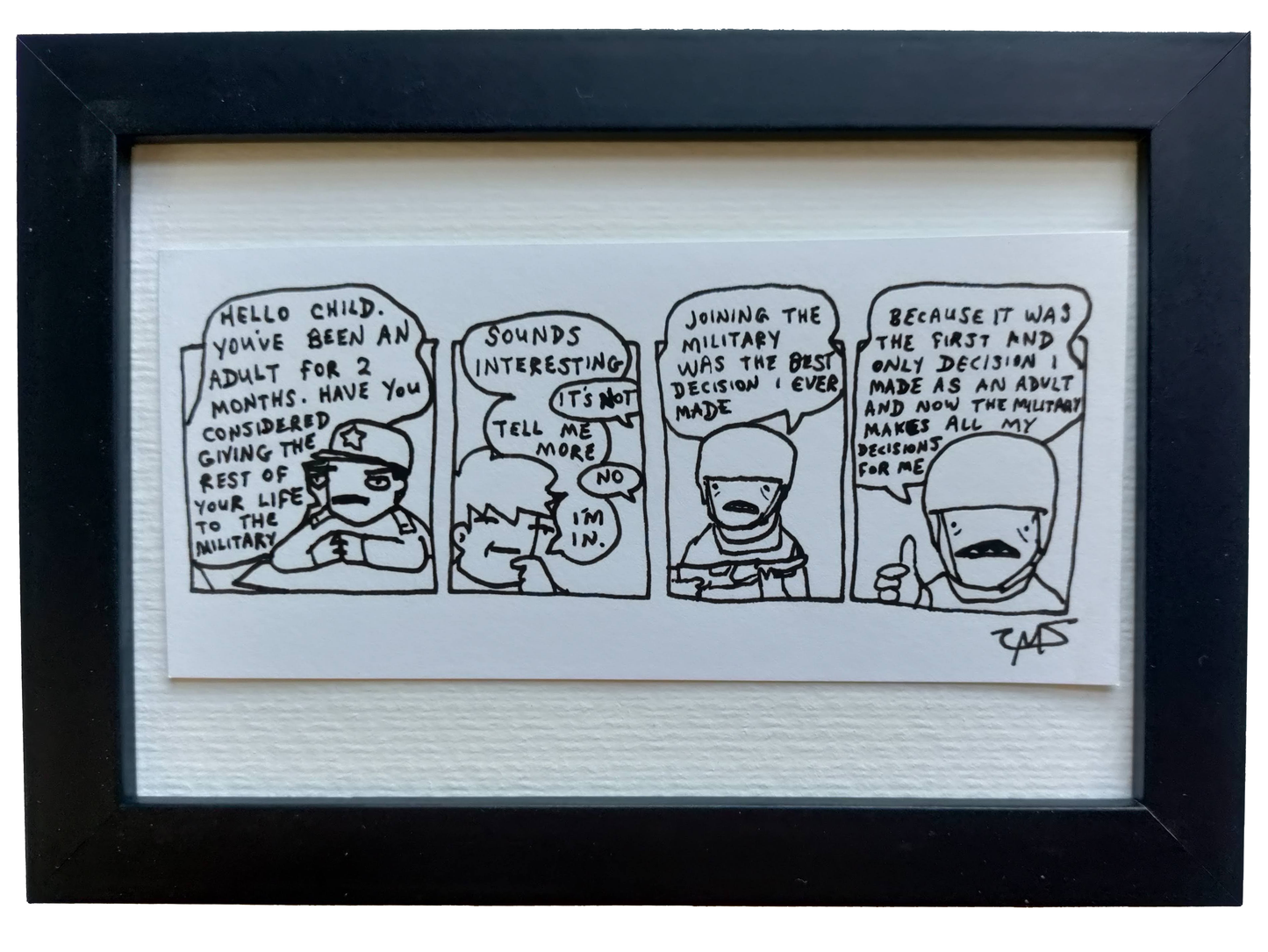 "Join the Military" Shitty Original Comic 4" x 6"