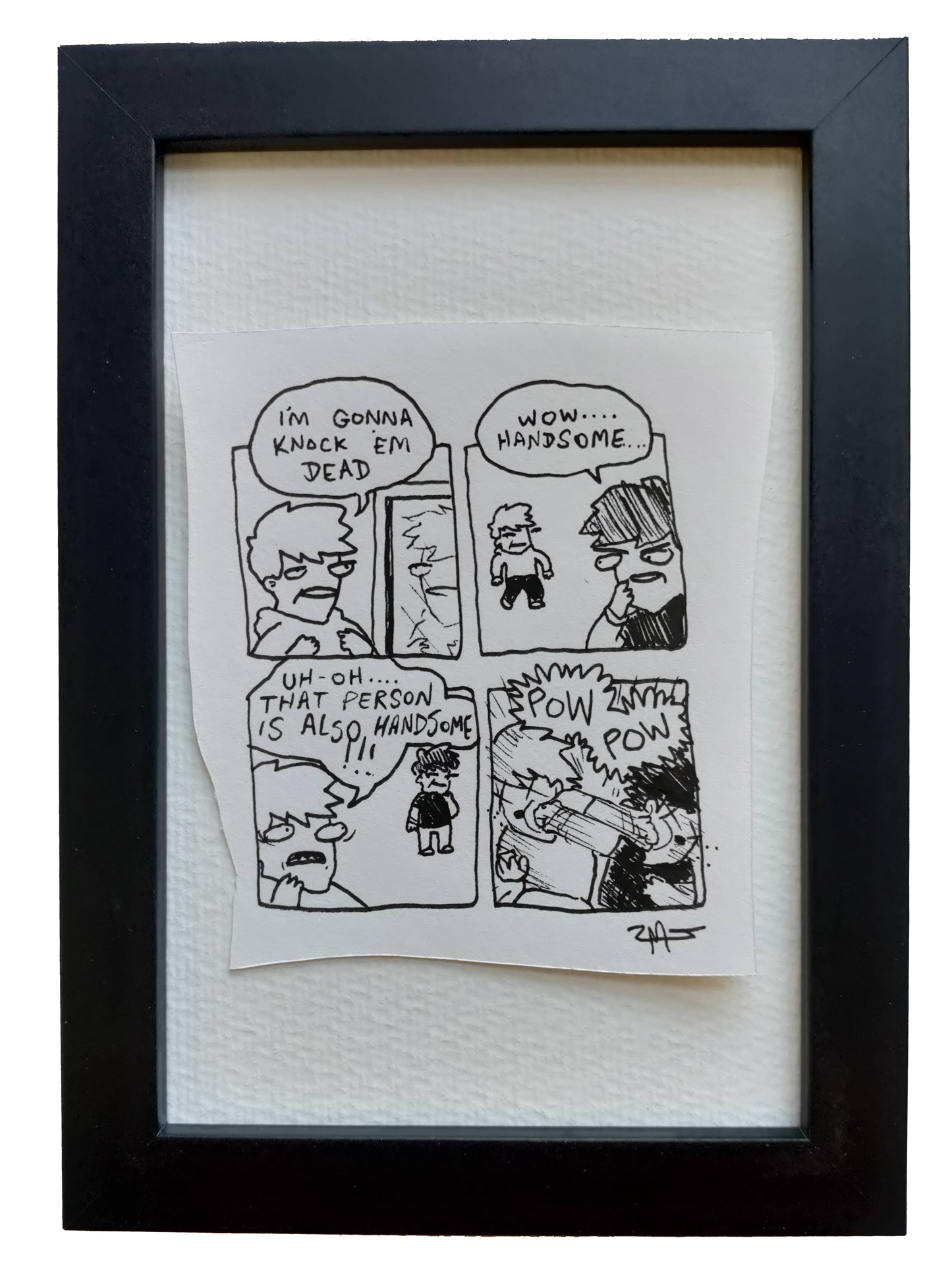 "Knock 'Em Dead" Shitty Original Comic 4" x 6"