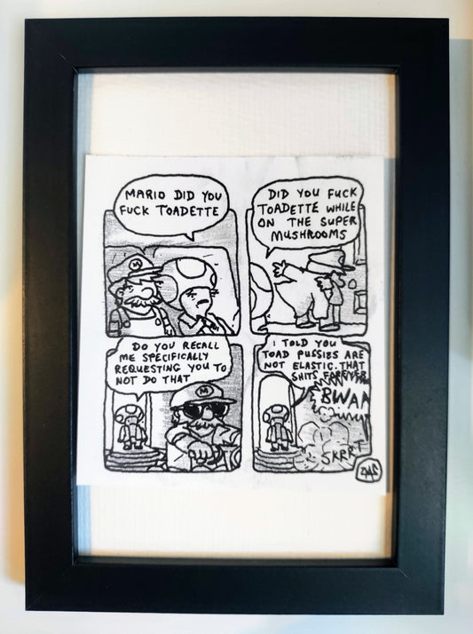 “Mario and Toad” Unleaded Original Comic 4” x 6”
