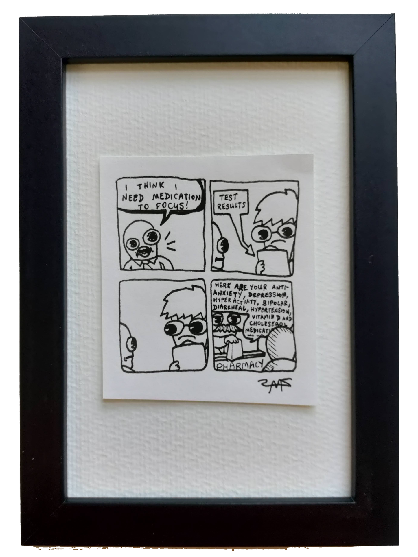 “Medicine” Non-Shitty Original Comic 4” x 6”