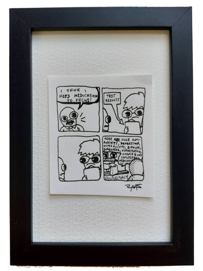 “Medicine” Non-Shitty Original Comic 4” x 6”