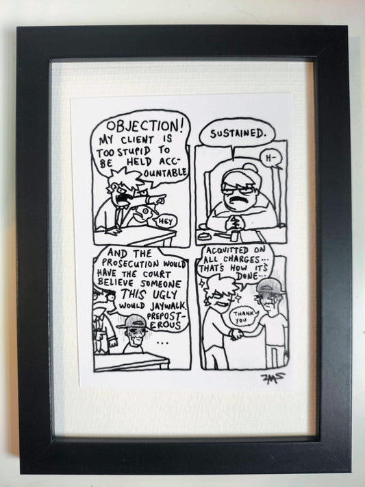 “Objection” Unleaded Original Comic 5” x 7”