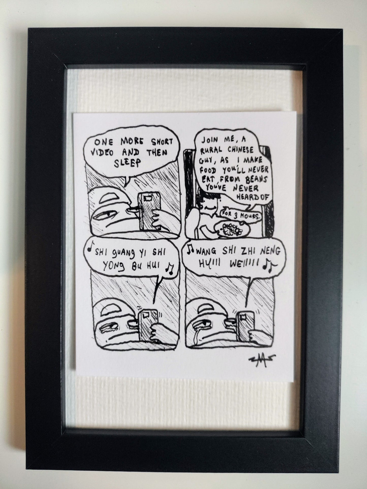 “One More Video” Premium Original Comic 4” x 6”