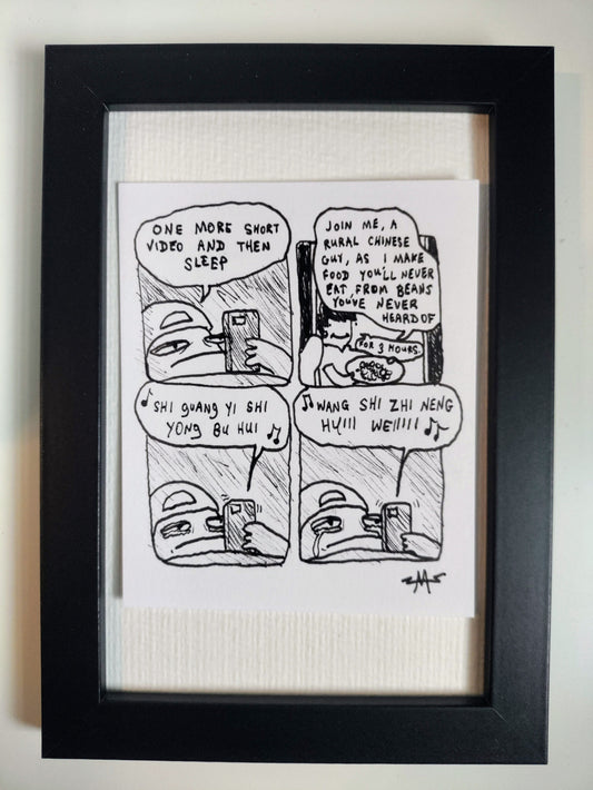 “One More Video” Premium Original Comic 4” x 6”