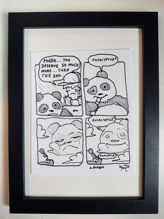 “Panda” Unleaded Original Comic 5” x 7”