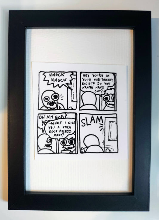 “Pervis Knock Knock” Unleaded Original Comic 4” x 6”