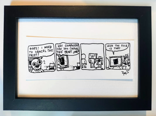 “Pervis Oops” Unleaded Original Comic 4” x 6”