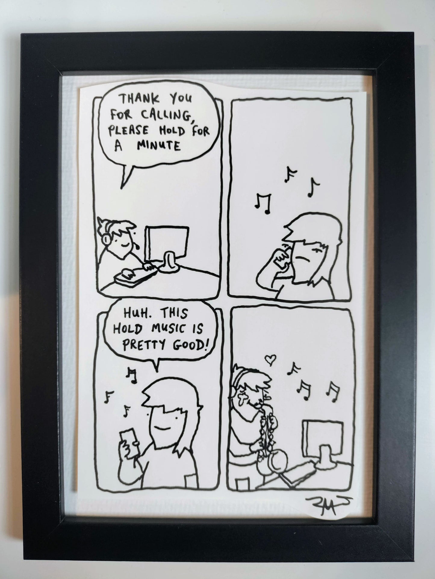 “Please Hold Redux” Premium Original Comic 5” x 7”