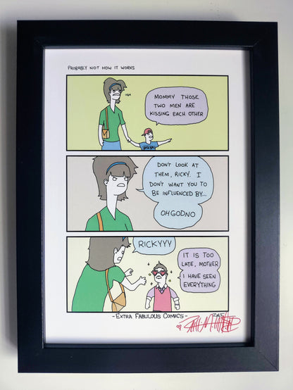 "Probably Not How It Works" Signed Framed Print