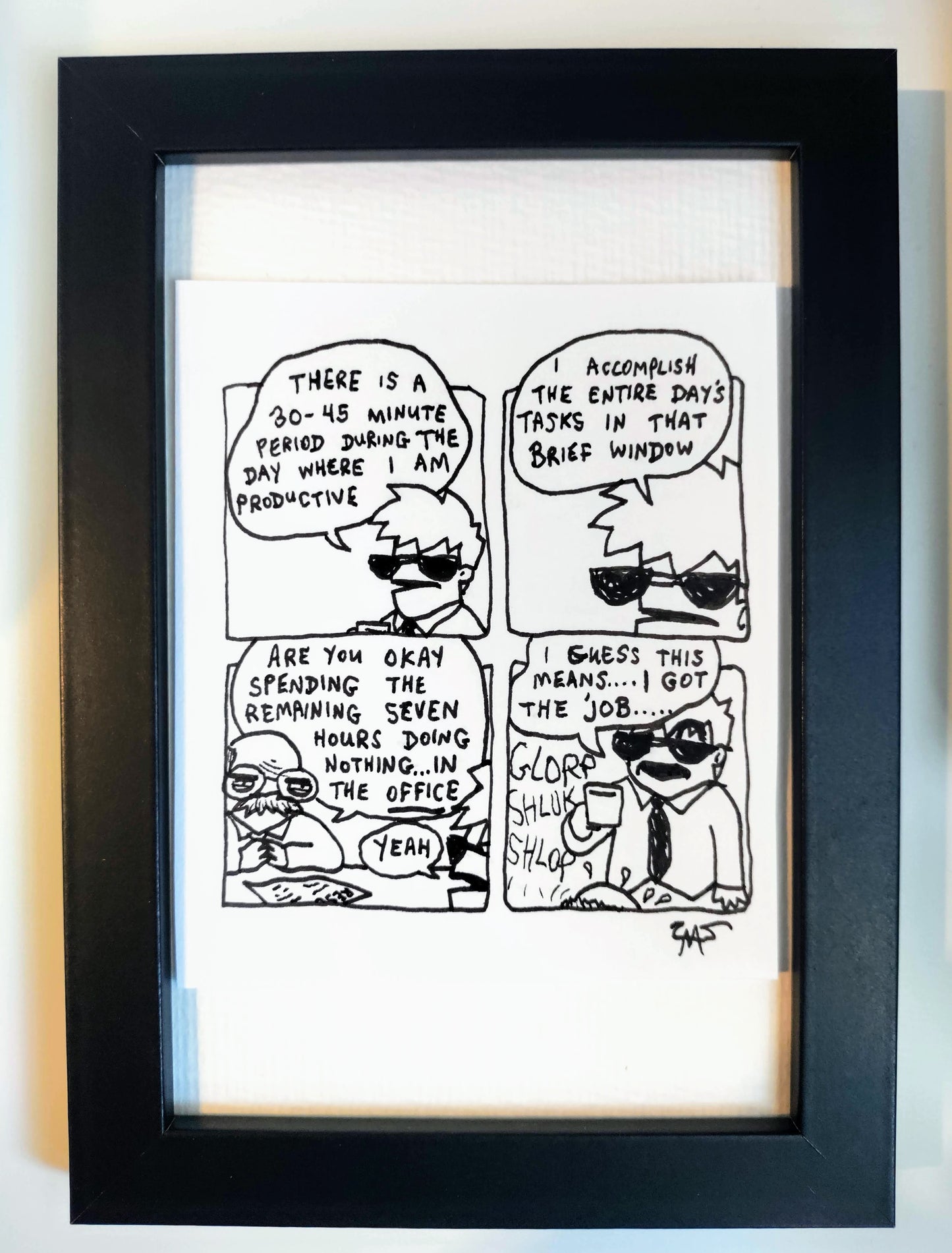“Productive Period” Unleaded Original Comic 4” x 6”