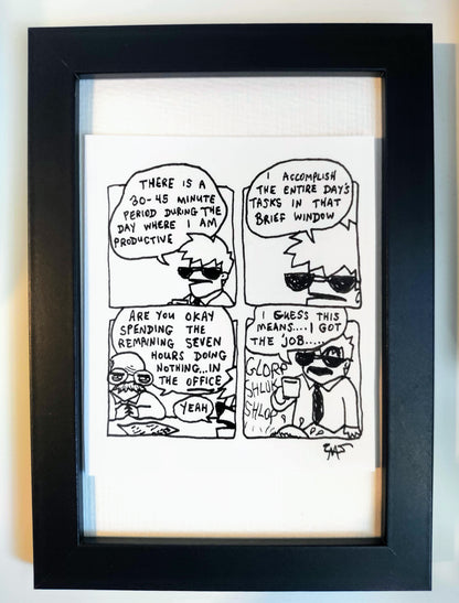 “Productive Period” Unleaded Original Comic 4” x 6”