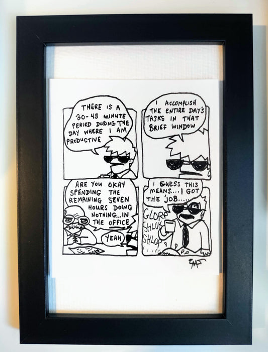 “Productive Period” Unleaded Original Comic 4” x 6”