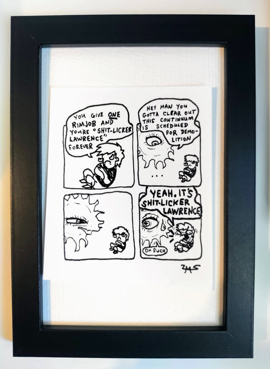 "Rimjobber” Unleaded Original Comic 4” x 6 "