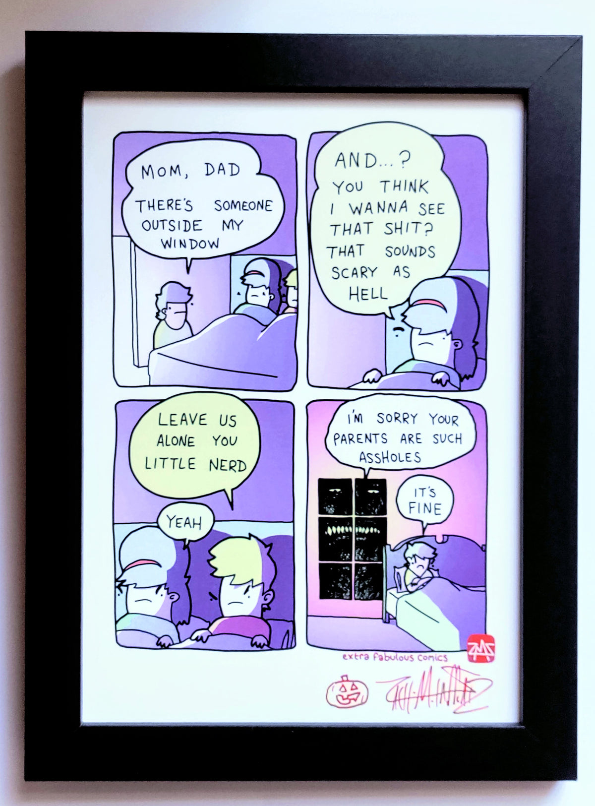"Scary As Hell" 5x7 Signed Framed Print