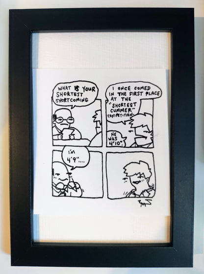 "Shortcoming” Unleaded Original Comic 4” x 6 "